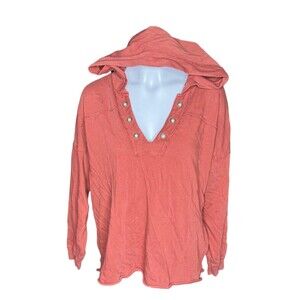 Aerie Oversized Cropped Hoodie Rust Orange Womens XS